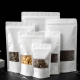 OEM ODM Zipper Kraft Paper Bags With Clear Window Stand Up Pouch